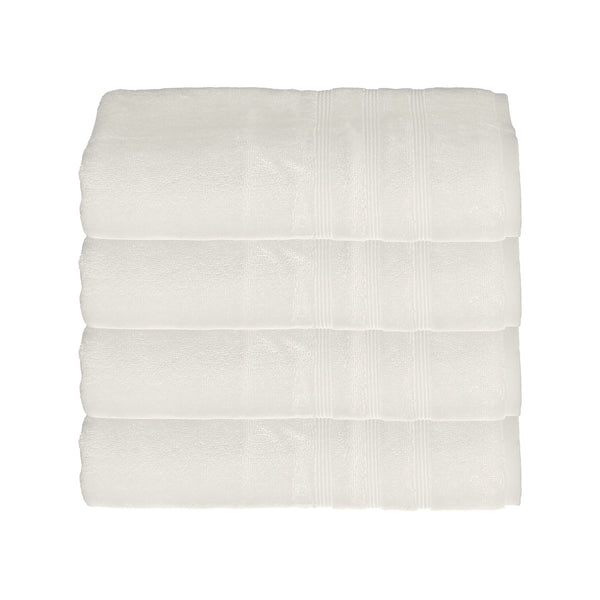 Mosobam 700 GSM Luxury Bamboo 8pc Large Oversized Bathroom Set, White, 2 Bath Towels 30x58 2 Hand Towels 16x30 4 Face Washcloths (Wash cloth) 13x13