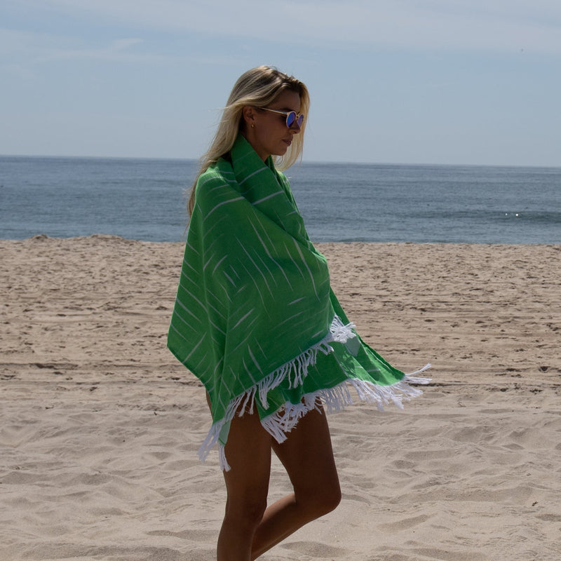 2-piece Fouta Towel Bundle - Assorted Colors (Green & Charcoal)