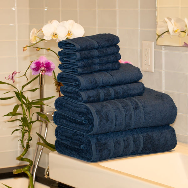 Sustainable Bamboo Bath Towel - Navy Blue - Made in Turkey – Mosobam®