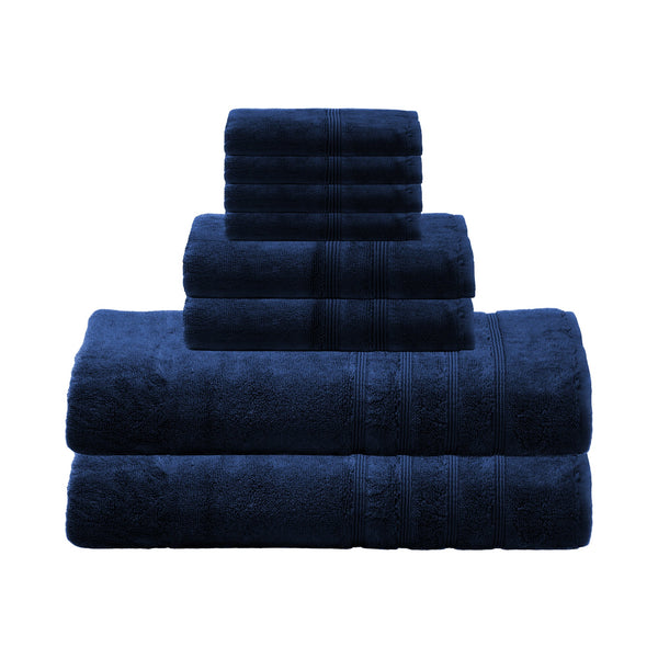 8 Piece Oversized Navy Bath Towel Set-2 Extra Large Bath Towel Sheets,2  Hand Towels,4 Washcloths-600GSM Soft Highly Absorbent Quick Dry Beach Chair