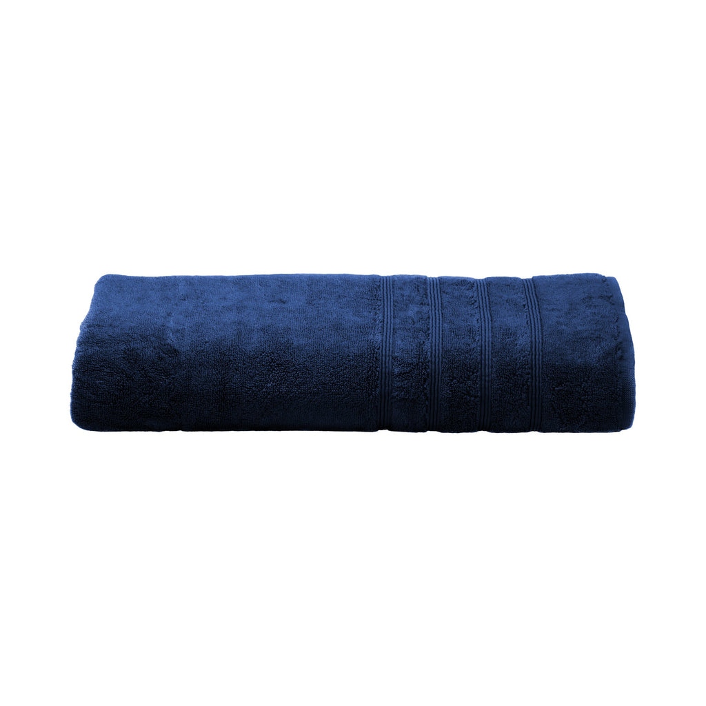 Mosobam Bamboo-Turkish Cotton Beach Towel 35x70, Set of 4, Navy Blue