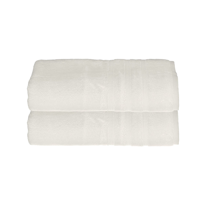 Sustainable Bamboo Bath Towels, Set of 2 - White - Made in Turkey