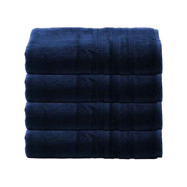 Bath Towels, Set of 4 - Navy Blue