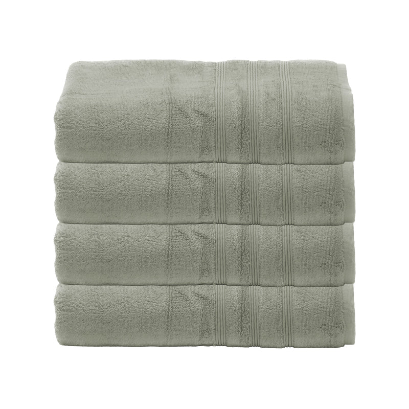 Sustainable Bamboo Bath Towels, Set of 4 - Seagrass Green - Made