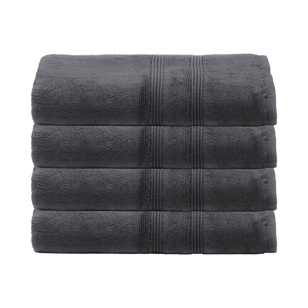 Hand Towels, Set of 4 - Charcoal Gray