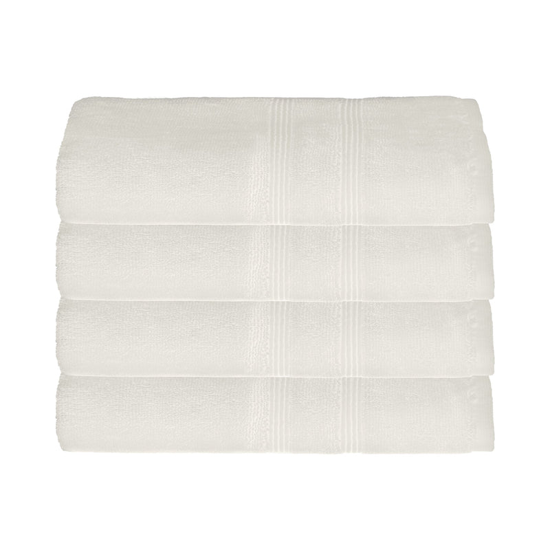 Sustainable Bamboo Hand Towels, Set of 4 - White - Made in Turkey