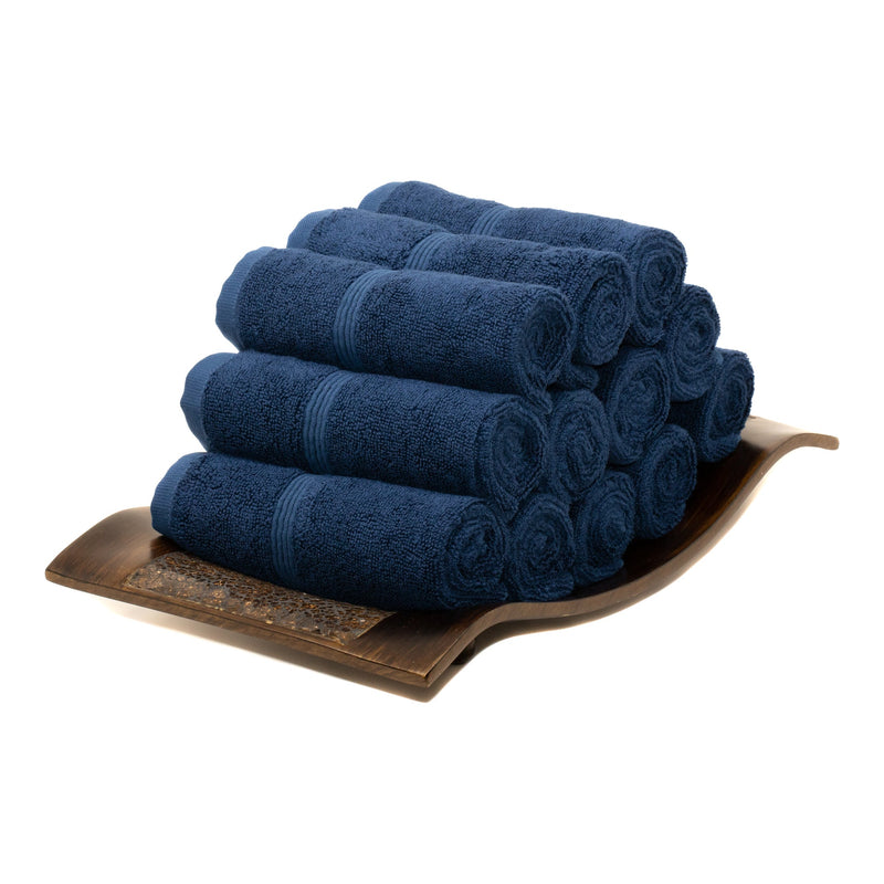 Washcloths, Set of 12 - Navy Blue