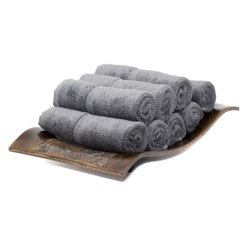 Washcloths, Set of 8 - Charcoal Gray