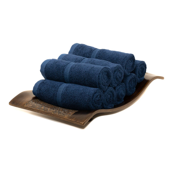 Washcloths, Set of 8 - Navy Blue