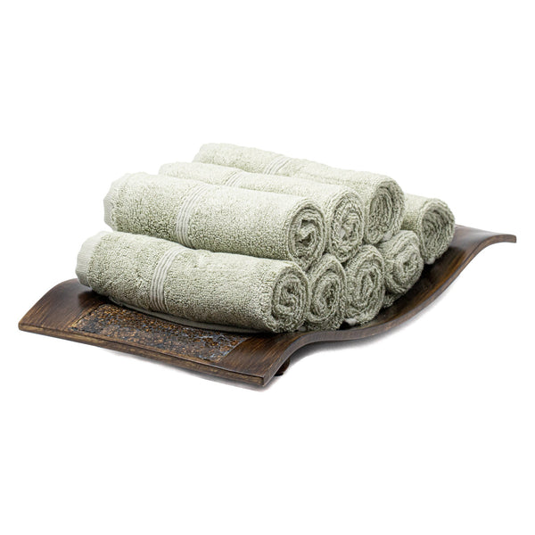 Washcloths, Set of 8 - Seagrass Green