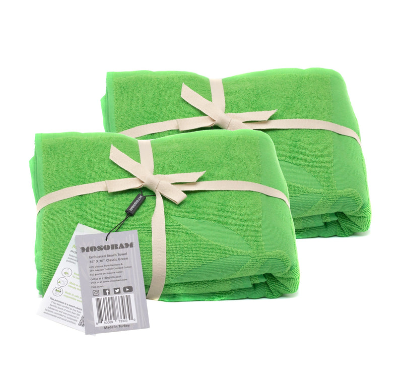 Beach Towels, Set of 2 - Classic Green