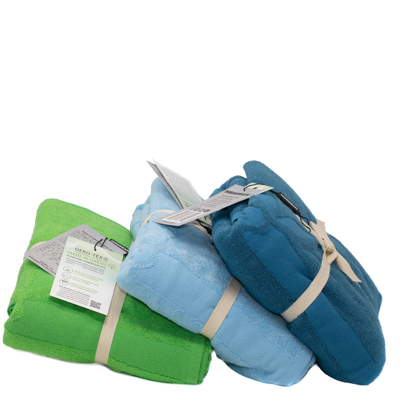 3-piece Beach Towel Bundle - Assorted Colors (Green, Blue, Navy)