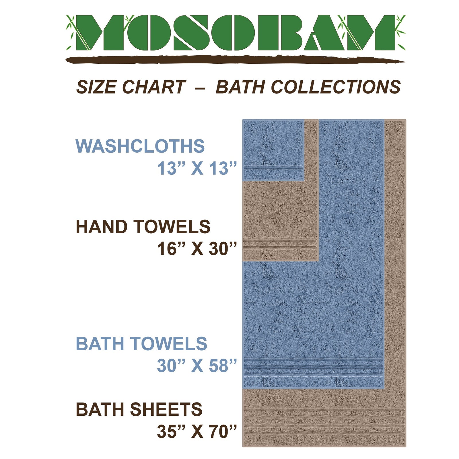 Sustainable Bamboo Washcloths Set of 4 Seagrass Green Made in Turkey Mosobam