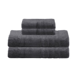 4-piece Oversized Bath Bundle Set - Charcoal Gray