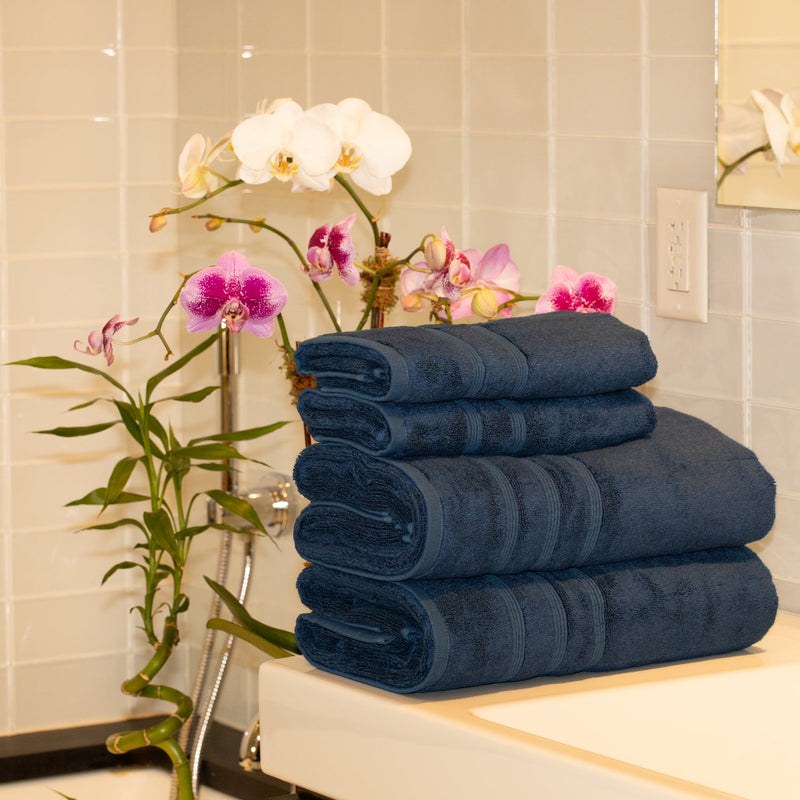 Purely Indulgent 100% Hydrocotton | Includes: 2 Luxury Bath Towels, 2 Hand Towels & 2 Washcloths | Quality, Ultra Soft Towel Set | 6 Piece Set (Blue)